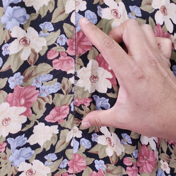 Vintage ED Michaels Melanie Drucker Floral Tea Midi A-line Cottagecore Dress - Picture 15 of 16